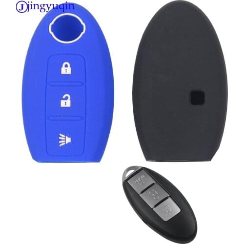 10pcs Silicone Rubber Key Remote Car Key Case Cover Fob 3 Button For Nissan March Micra Qashqai Skyline Juke Alissa X-Trail