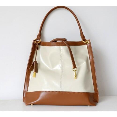 2021 Women Fashion Travel Work Large Capacity One-Shoulder Bag Ladies Soft Leather Big Tote Bucket Bag