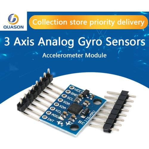 1Set IIC I2C GY-521 MPU-6050 MPU6050 3 Axis Analog Gyroscope Sensors + 3 Axis Accelerometer Module For Arduino With Pins 3-5V DC
