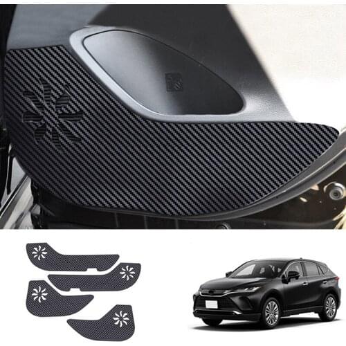 4Pcs Car Carbon Fiber Door Anti-Kick Pad Side Edge Protection Mat Cover for Toyota Harrier 2020