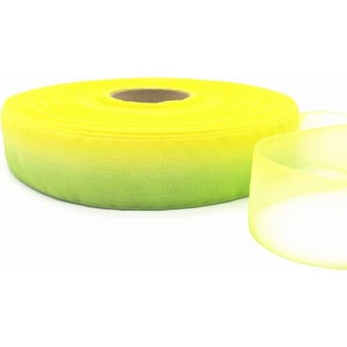 5 Yards/Lot 25mm Gradient color Organza Ribbons for Wedding Home Decor DIY Gift Wrapping Handmade Accessories #10