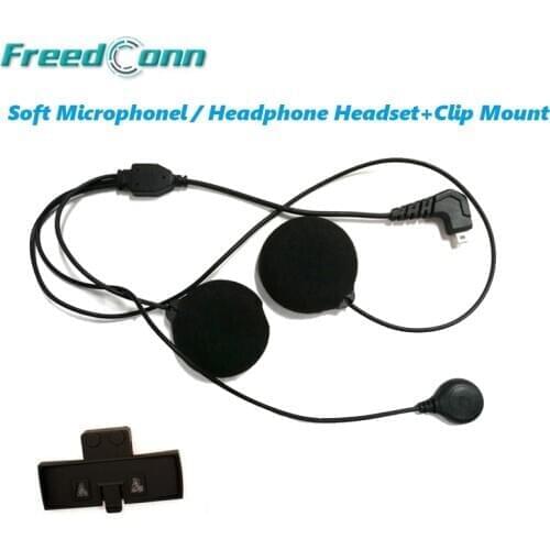 Free Shipping! Freedconn COLO Motorcycle Bluetooth Helmet Interphone Intercom Speaker Soft Headphone Headset + Clip Mounts