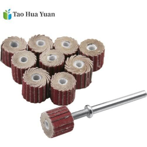 10Pcs Dremel Accessories 240-Grit Sanding Flap Disc Grinding Sanding Flap Wheels Brush Sand Rotary Tool 10 x 10x 3mm Tool Set AA