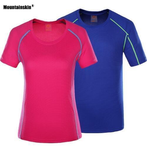 Mountainskin Men Womens Quick Dry T-shirts Breathable Summer Outdoor Camping Trekking Fishing Running Sports Male Tshirt VA396