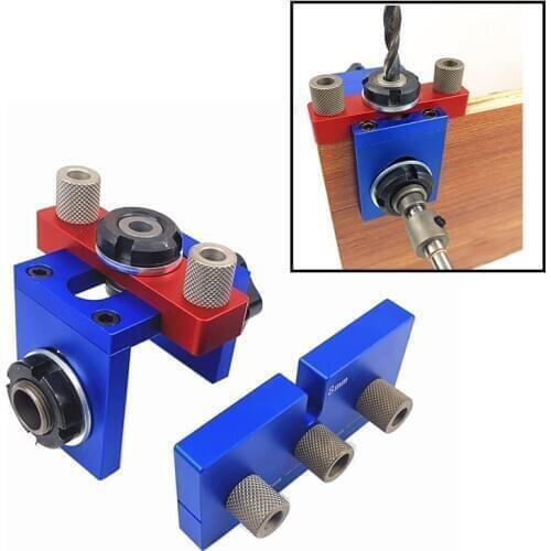 Woodworking Pocket Hole Jig Kit Doweling Jig Wood Vertical Drilling Detachable Furniture Connecting Hole Puncher Locator Tool