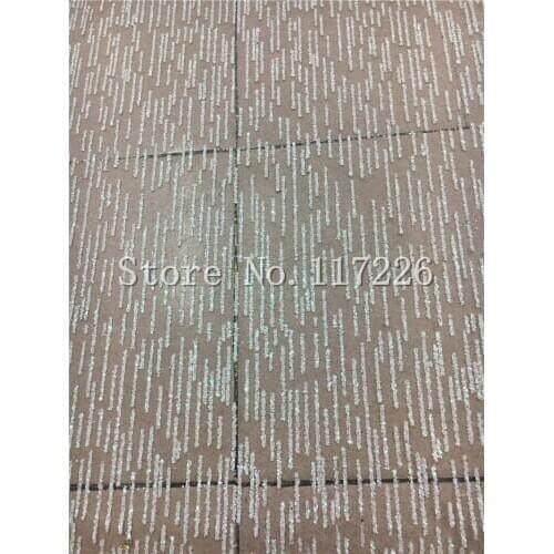 Small strip glitter french net lace fabric glued glitter african Tulle lace JRB-3279 for women party dress in cream white color