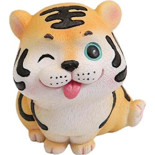 Cute Tiger Ornaments Micro Landscape Miniature Figurine Resin Crafts Gift Decor