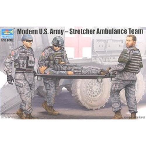 Trumpeter 1/35 scale soldier figure model 00430 Modern US Army soldiers stretcher group "medical evacuation"