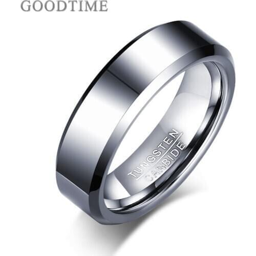 Fashion Tungsten Carbide Ring For Men Bands Wedding Smooth Ring Jewelry Husband Gift For Gentleman Engagement Party