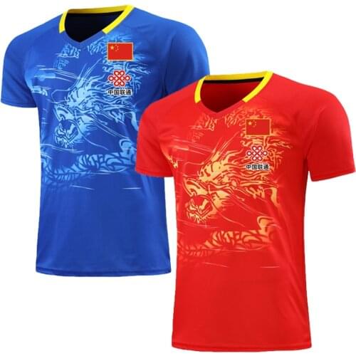 New 2021 Men Women Badminton Shirts with CHINA Flag ,Tennis T-Shirts Kits , T-shirt Table Tennis Male, Tennis shirt for Women