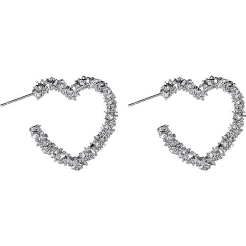New Fashion Girl Hollow Heart Hook Earrings Trend Embossed Geometri Star Shaped Hook Earrings Cute Chic Lady Jewelry Gift