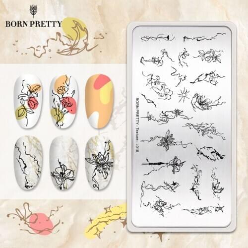 BORN PRETTY Texture Design Stamping Plates For DIY Image Nail Stamping Template Stainless Steel Nail Art Printing Stencil Tools