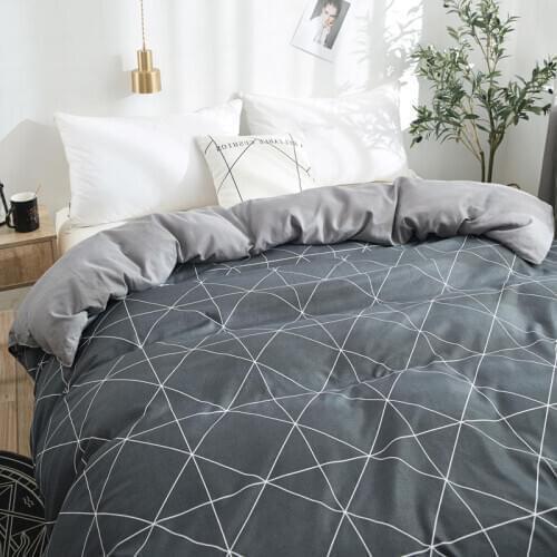 Yaapeet 1pc Plant Printed Duvet Cover Elegant Stripes Bed Protection Mirco Fiber Brief Geometric Quilt Cover Without Pillowcase