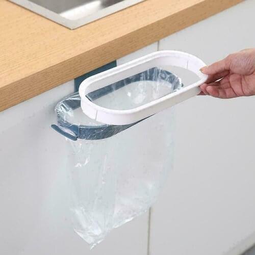 Portable Plastic Garbage Hanging Bag Kitchen Trash Storage Rack Bag Hook Scouring Pad Dry Shelf Holder Kitchen Organzier #P5
