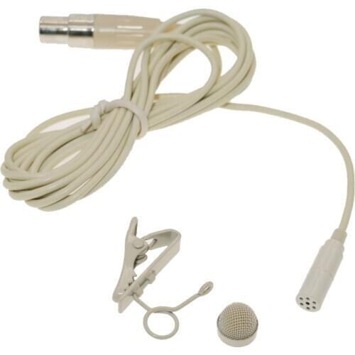 Professional Mini TA4F Beige Clip-On Technical Lavalier Microphone For Shure Mic BodyPack Transmitter with Metal Windscreen
