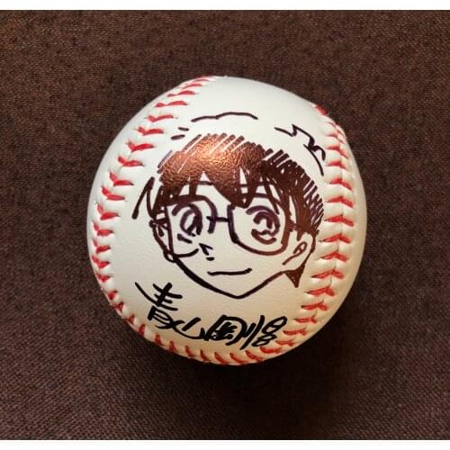 Hand drawn Aoyama Gosho autographed Detective Conan baseball rare 052019