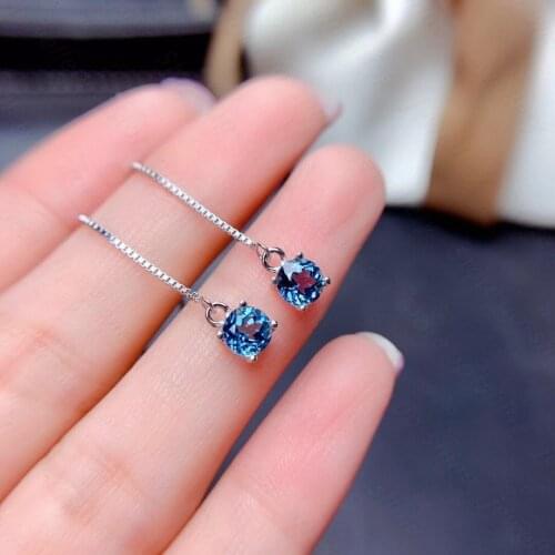 Natural Topa Earrings 925 Silver Womens Earrings Simple and generous gift for girls