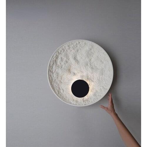 Nordic Simple Moon Wall Lamp Modern Bedroom Bedside Aisle Resin Wall Light Living Room Background Wall Home Decor Wall Sconce