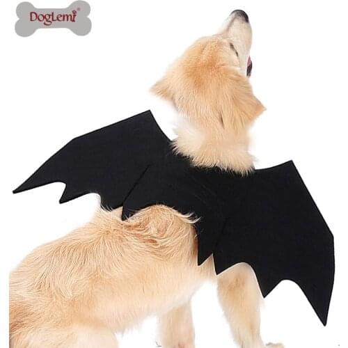 Halloween funny pet bat wing clothes big dog golden hair fight dog cat bat disguise