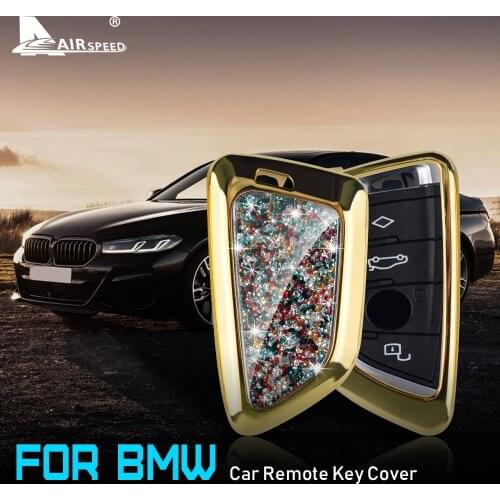 Zinc Alloy Special Diamond for BMW X5 F15 X6 F16 G01 G02 G30 X1 F48 Accessories Car Remote Key Case Shell Cover with Keychain