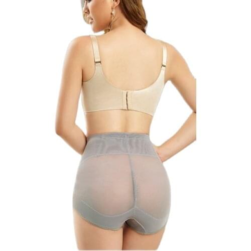 High Waist Buckle Style Sexy Mesh See Through Transparent Panties Tummy Slimming Belly Control Hip Push up Butt Lift Shape Brief