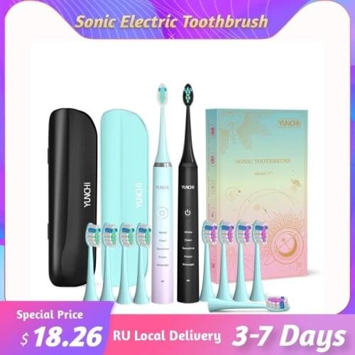 Upgraded Sonic Electric Toothbrush Waterproof Soft Bristles USB Rechargeable Tooth Brushes for Adults Deep Clean Oral Care