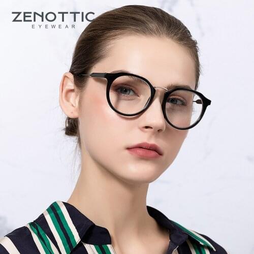 ZENOTTIC Anti Blue Light Glasses Men Retro Round Spectacles Frame Gaming Computer Eyewear Women Blue Light Blocking Eyeglasses