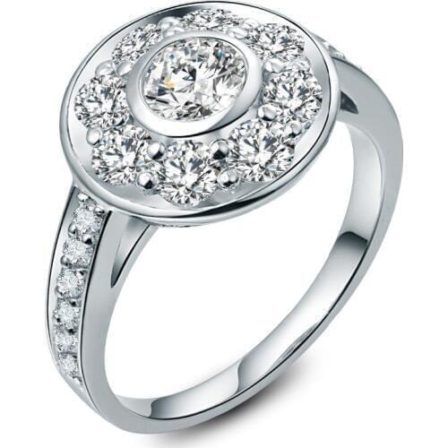 2.5 Carat White Gold 14K Flower Style Reliable Real Moissanite Engagement Ring for Woman Authentic Sterling Gold Women Jewelry