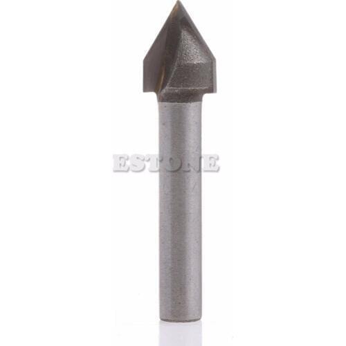 1/4" CNC 60 Degree Router Engraving V Groove Bit Wood Working Tool 6x10mm