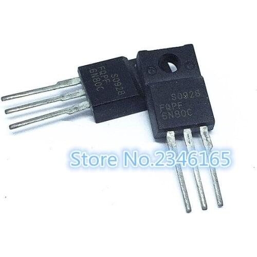 10PCS FQPF6N80C MOSFET N-CH 800V 5.5A TO-220F 6N80