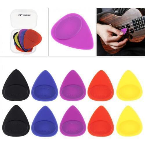 10pcs/lot Multicolor Acoustic Guitar Frosted Skidproof Picks Plectrums Mixed Size with Box