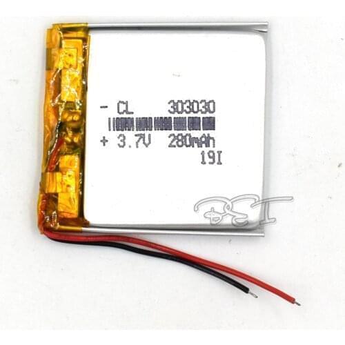 10Pcs Rechargeable Li-Polymer lithium battery 3.7V 303030 280mAh Battery With PMC For Toy MP3 MP4 GPS Speaker LED Light Camera R