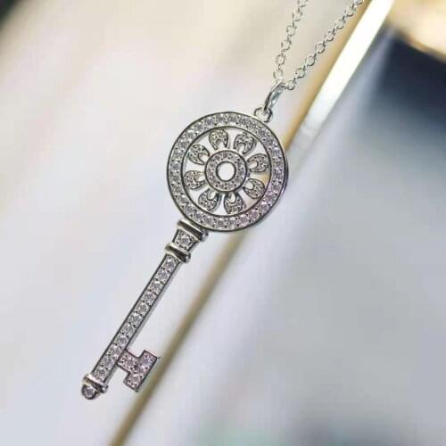 2020 Fashion Statement Necklaces Supplies Micro Pave Zircon Pendant Key Necklace For Women Girl Christmas Gift Jewelry