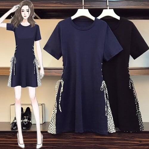 2021 summer large size midi dress fashion casual T-shirt dress pastel Dress Female Clothes for Women