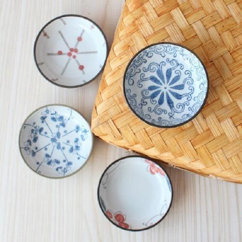 4 Piece/ Lot Small 9x2.5 Cm Painted Saucers Eco-Friendly Drinkware Round Mat for Cups Japanese Kitchen Dining Home Supply