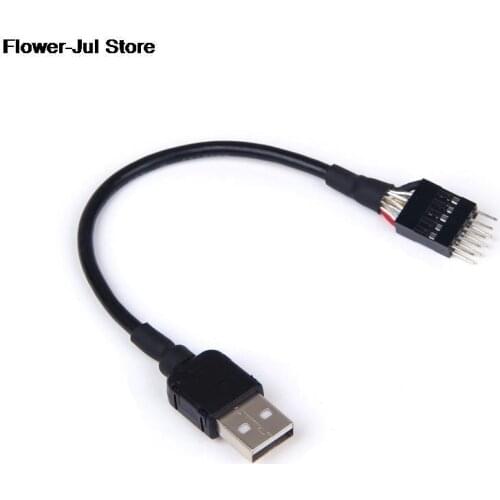 9 pin Male to External USB A Male PC Mainboard Internal Data Extension Cable