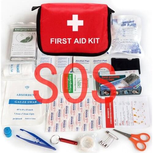 9 pieces Small Emergency Kit Set Outdoor Family Car Gift First Aid Kit High-density ripstop easy pick and place items
