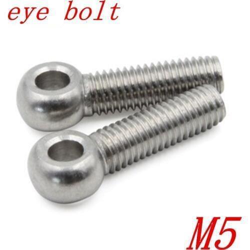 20pcs/lot M5*20/25/30/35/40/45/50 304 stainless steel eye bolt