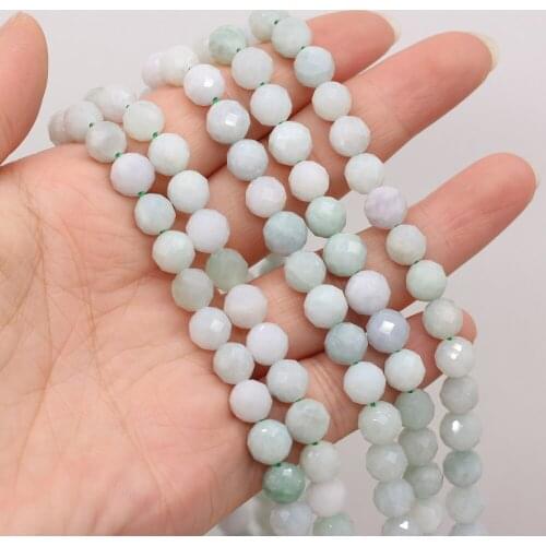 Natural Stone Rondelle Austria Faceted Beads Green Angle Loose Crystal Bead for Jewelry Making Women Bracelet Necklace Gift