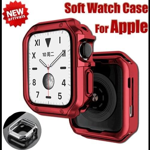 TPU Watch Case For Apple Watch 6 5 4 SE 3 2 1 44mm 40mm Soft Plating Protective Shell Cover For Iwatch 42mm 38mm Accessories