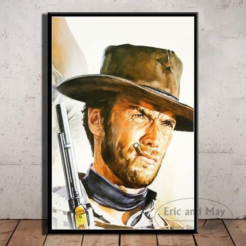 Clint Eastwood A Fistful Of Dollars Movie Canvas Painting Posters And Prints Wall Art Picture Vintage Poster Home Decorative