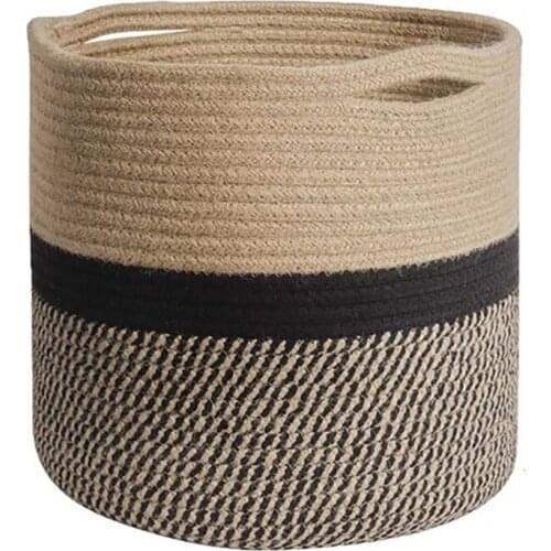 Flowerpot Storage Basket Clothes Jewelry Boxes Office Home Decoration Living Room Sundries Storage Box Round Cotton Rope Basket