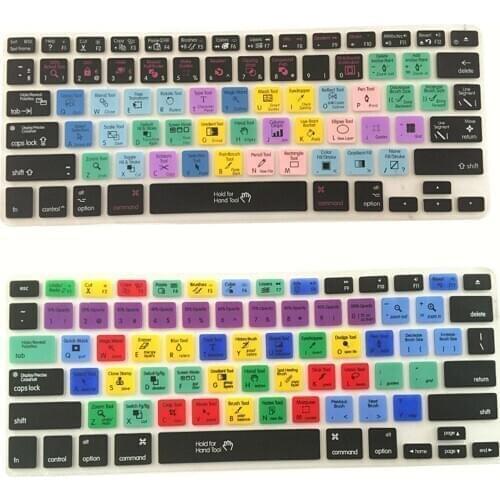 For Adobe Photoshop Keyboard Shortcut Design Functional Silicone Cover For Pro Air 13 15 17 Protector Sticker