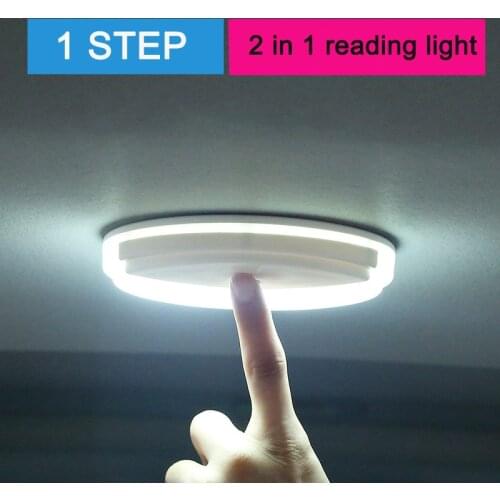 Dual Color Car Interior Reading Light Highly Bright LED Touch Type Night Light White with Blue Automobile Reading Lights For ALL