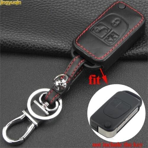 Jingyuqin Remote Folding Flip Leather Car Key Case for Mercedes Benz ML C CL S SL SEL Key Case Styling