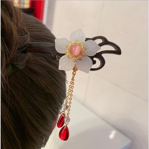 Fanshi National Style Classic Hair Ornament Originality Ancient Style Han Clothing Black Sandalwood Step Hair Clasp Hair