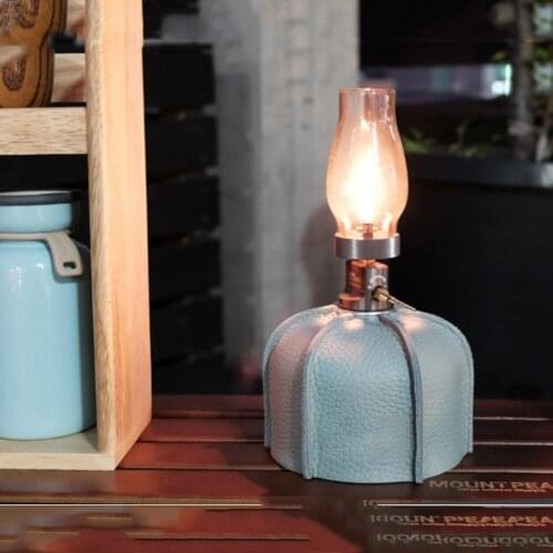 Cooking Gas Tank Leather Case Camping Portable Gas Canister Protective Cover Fuel Cylinder Storage Bag Outdoor Hiking Supplies