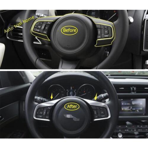 Lapetus Car Steering Wheel Gear Shift Decoration Cover Trim Auto Accessories Fit For Jaguar XE 2016 2017 2018 ABS Pearl Chrome