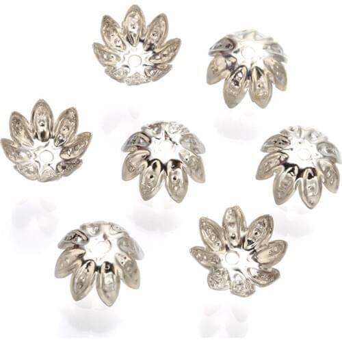 50 pcs 10mm Brass Flower bead cap bracelet Spacer Bead DIY for Jewelry Making Bracelet Findings Necklace Accessories