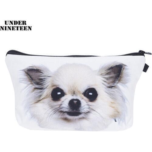 Under Nineteen 2019 Kawaii Dog Travel Cosmetic Bag 3D Printing Makeup Organizer Bag Neceser Toiletry Wash Bath Storage Pouch